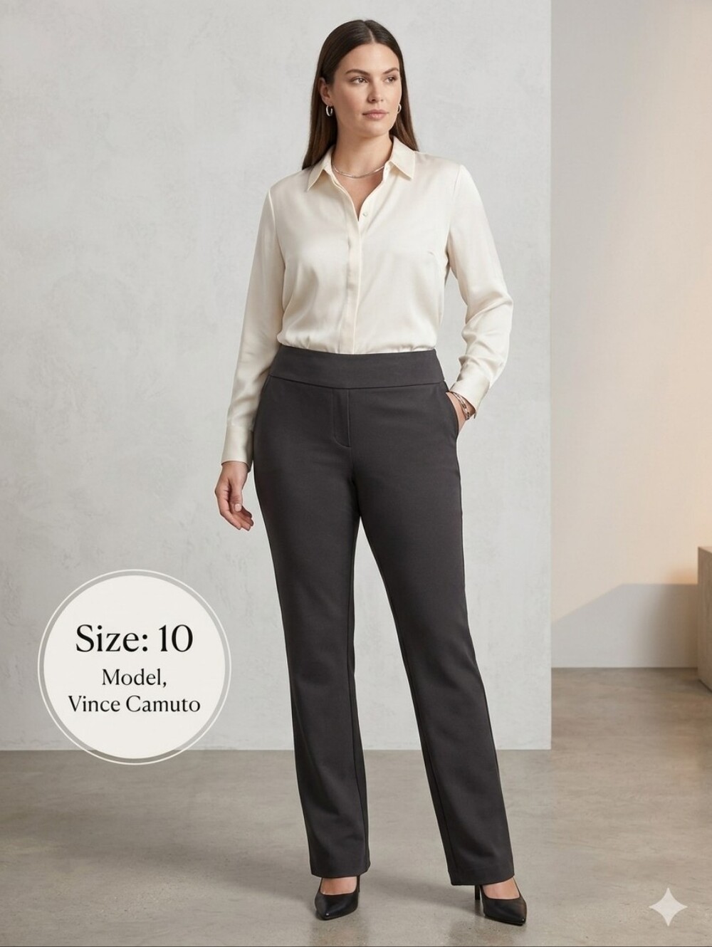 Vince Camuto Black Straight Leg Dress Pants Trousers - Size 10